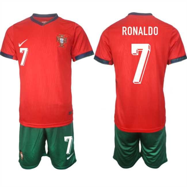 Men's Portugal Team #7 Ronaldo 2024-25 Red Home Soccer Jersey Suit,We sell and wholesale Men's Portugal Team #7 Ronaldo 2024-25 Red Home Soccer Jersey Suit on line form chian!